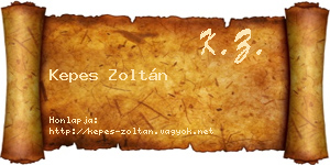 Kepes Zoltán névjegykártya